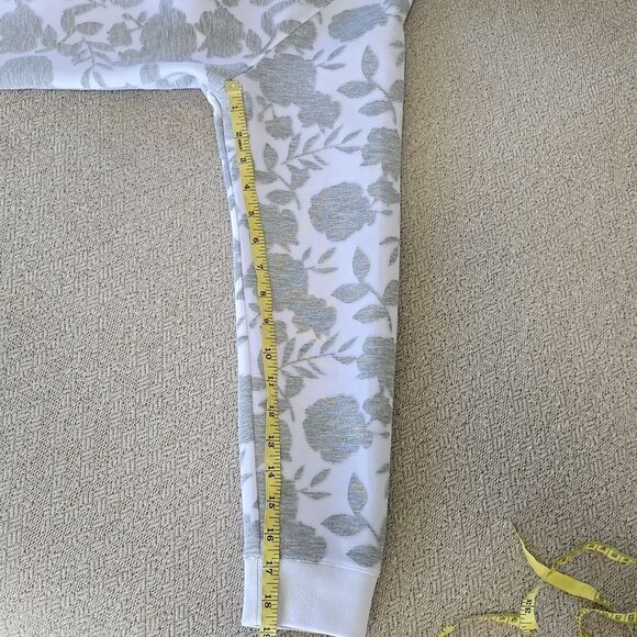 Calia Burnout Spacer Floral Gray & White Pullover Hoodie - Size Large - Picture 10 of 14